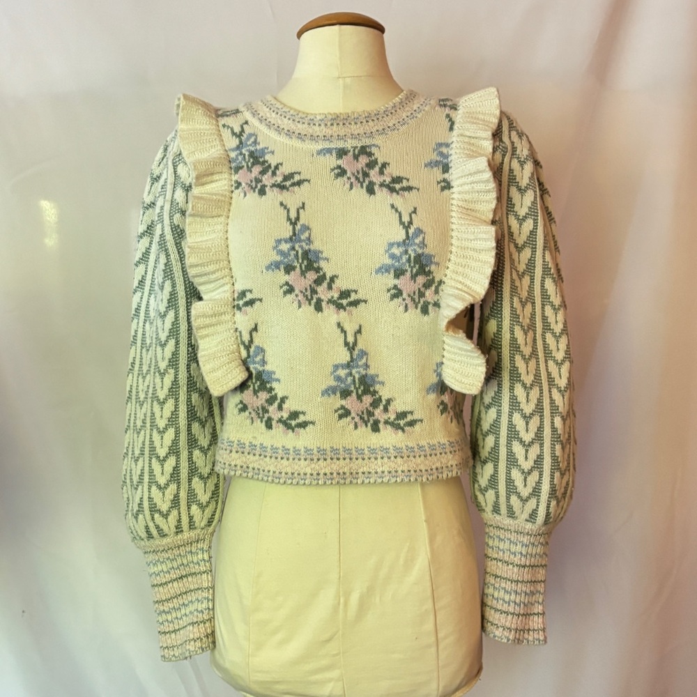 LoveShackFancy: Pastel Floral Sweater